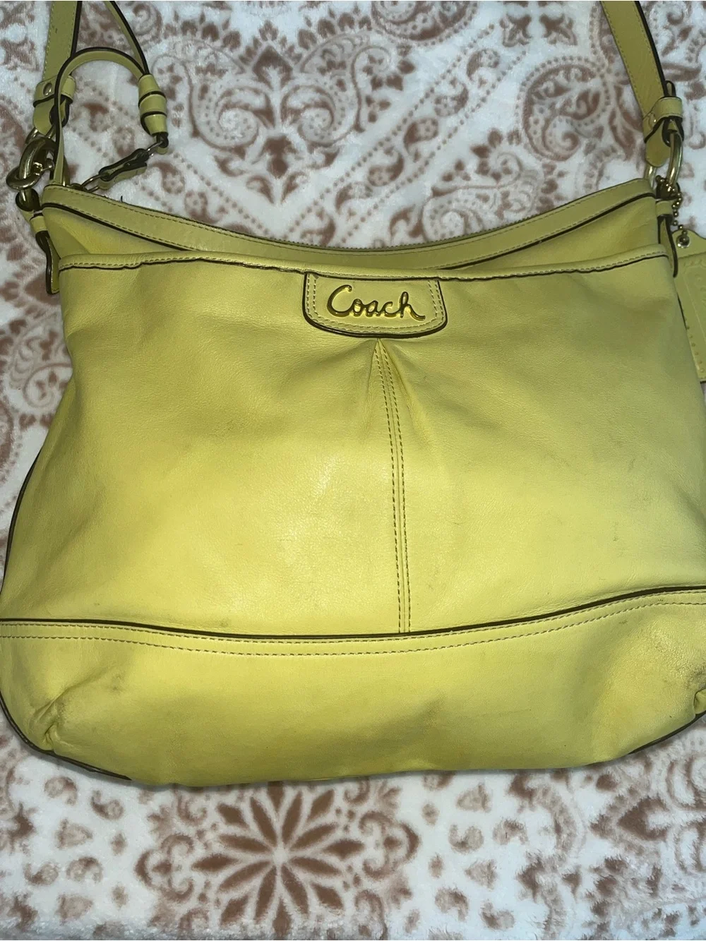 Coach Lime Green Leather Crossbody Bag